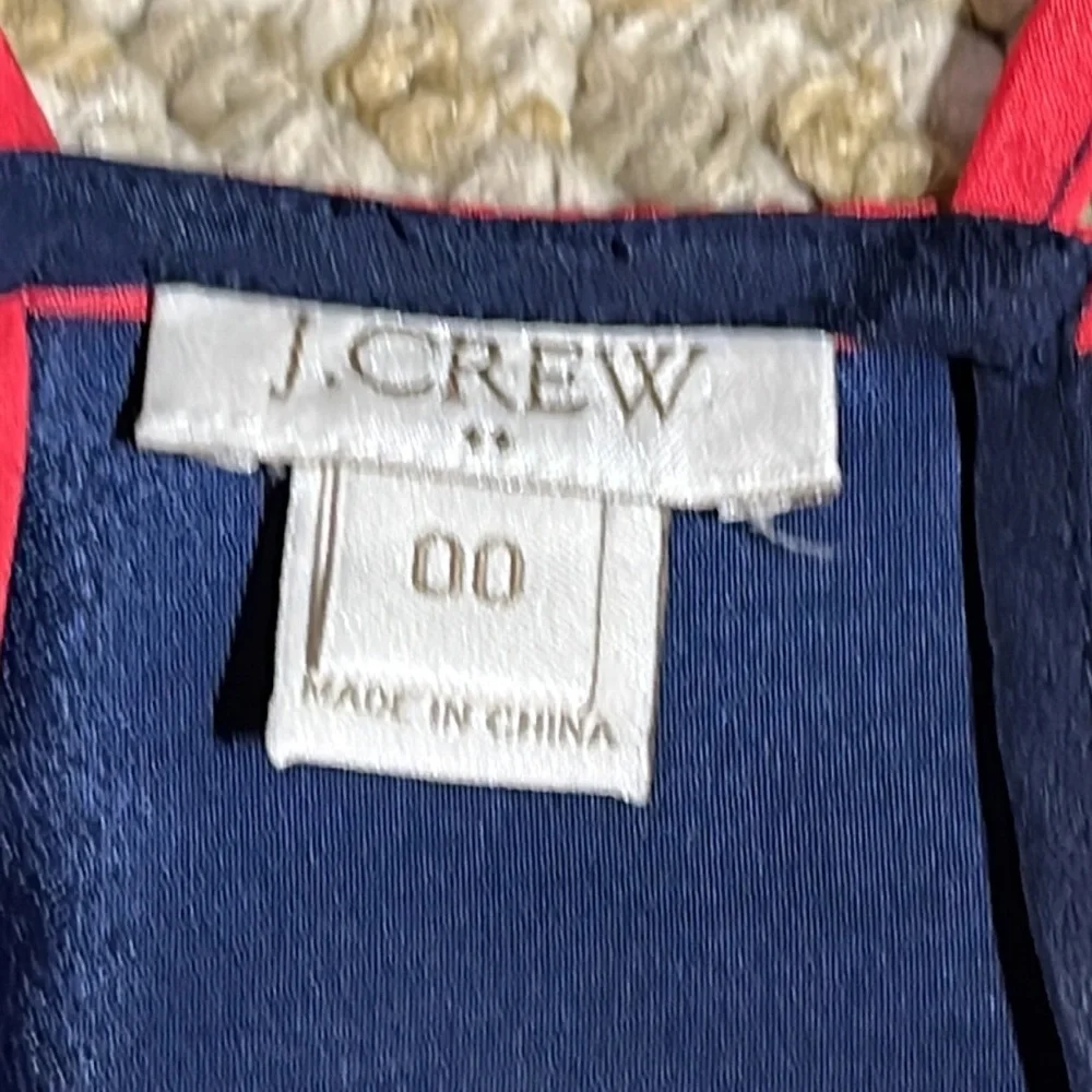 J Crew navy and red stripe polyester spaghetti strap tank top - size 00